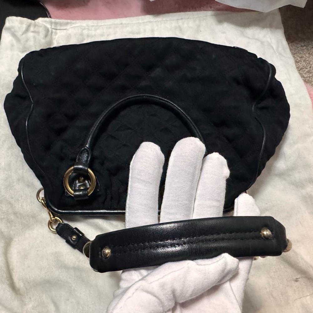 Full Set Marc Jacobs Black Quilted Jerzey Stam Kiss-Lock Chain Shoulder Bag - Picture 14 of 16